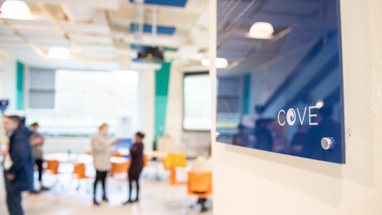 Image of COVE sign at their office