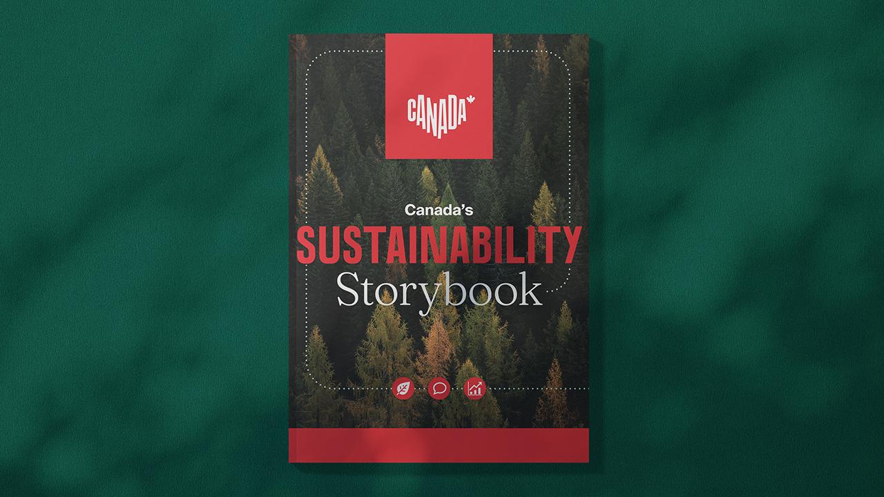Physical copy of Destination Canada’s Sustainability Storybook