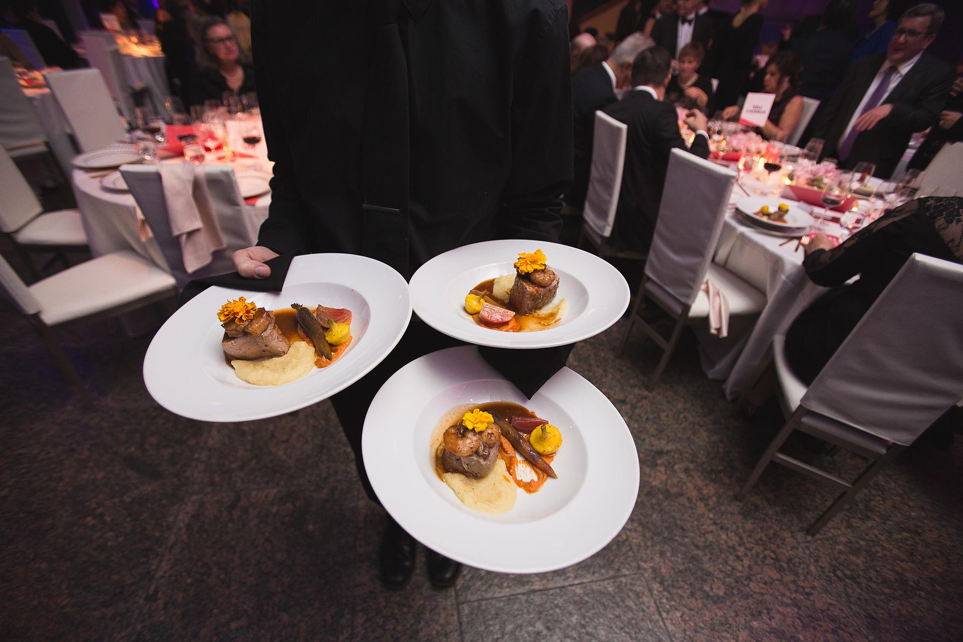 Gala four-course banquet presented with military precision and white-gloved, French service