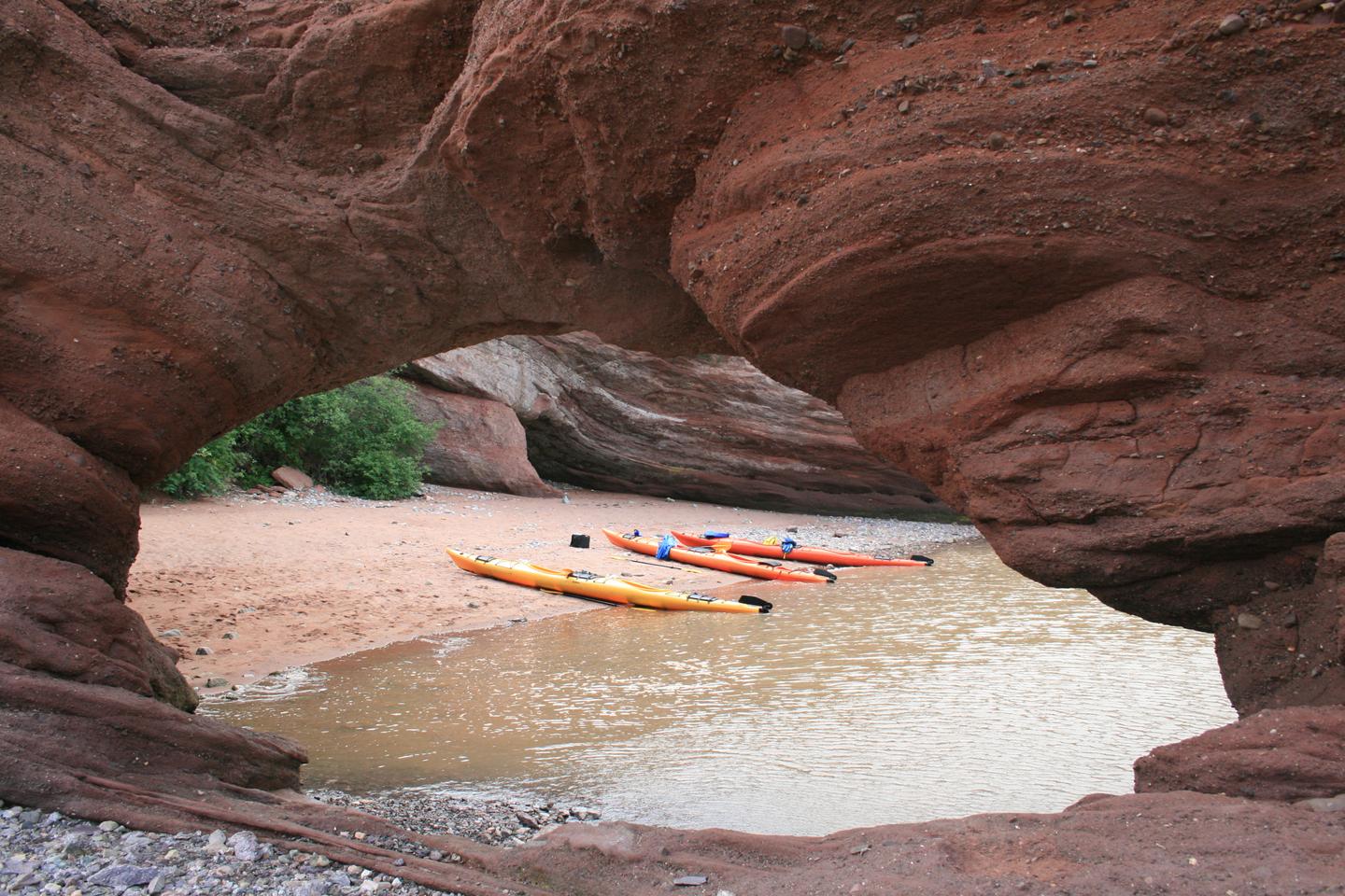 Kayaks near St. Martin's Caves