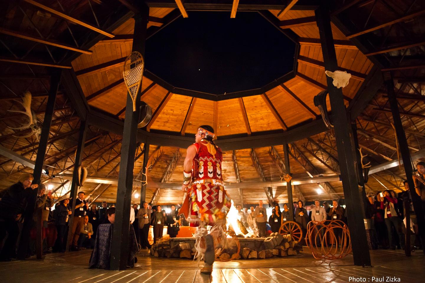 dramatic ceremonial welcome