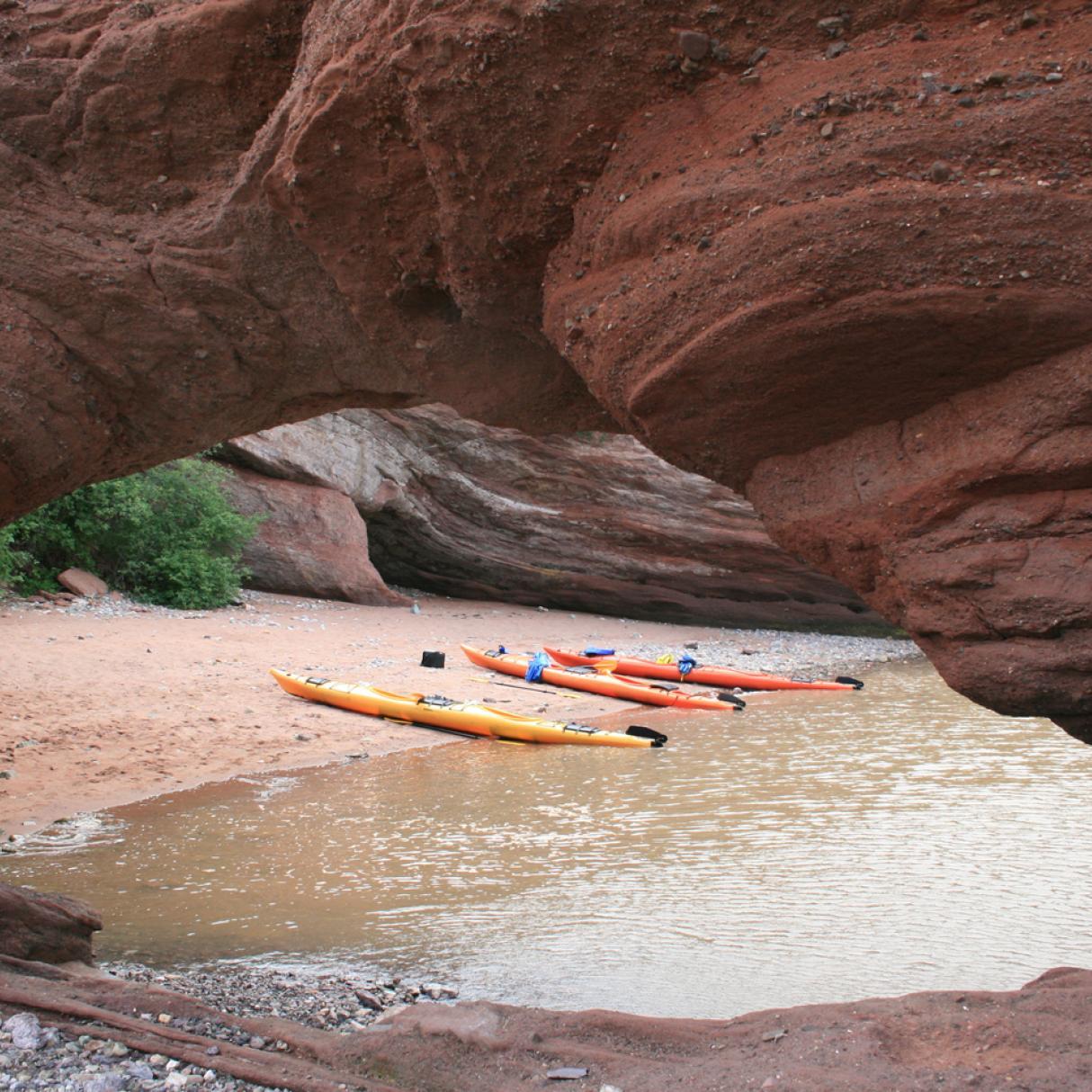 Kayaks near St. Martin's Caves