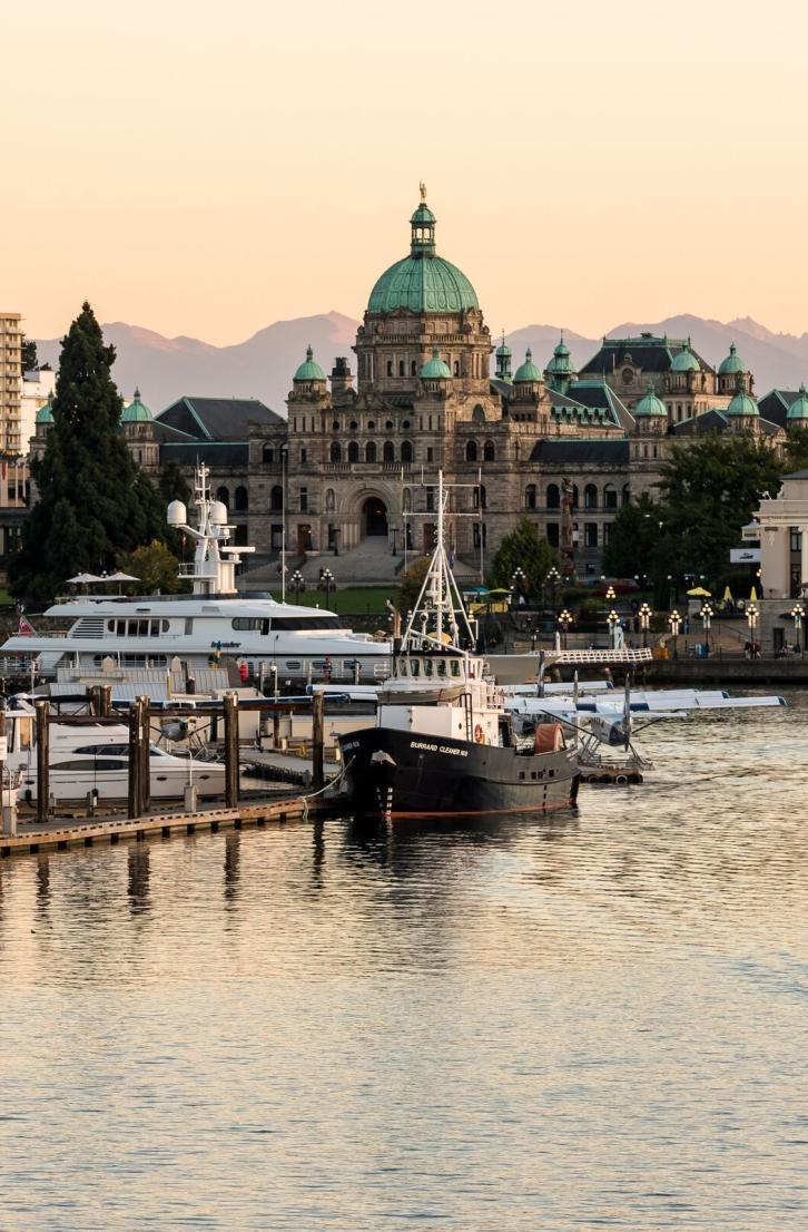Victoria Inner Harbour marina with the Parliament Buildings in the background