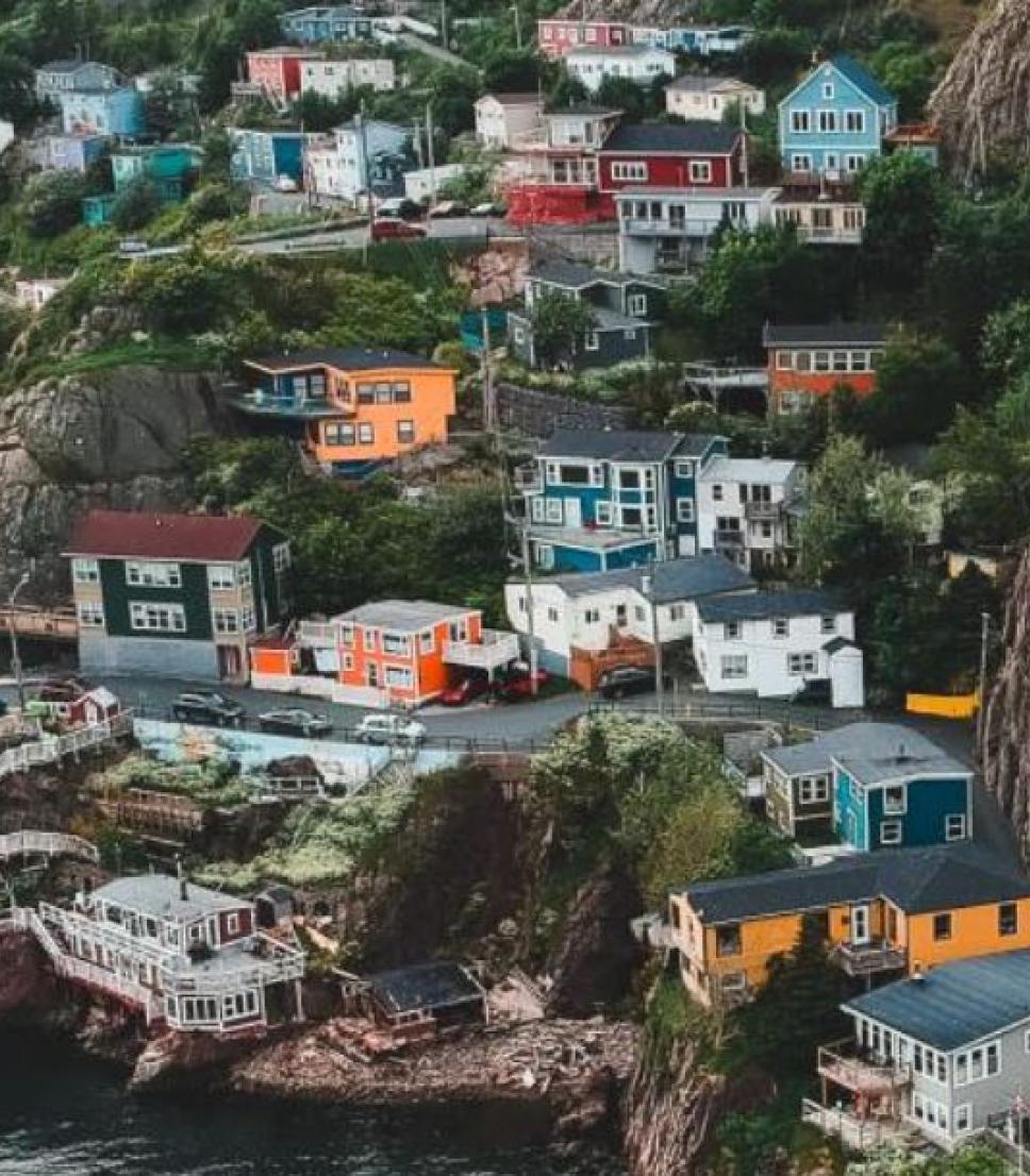 Colorful houses along the waterfront