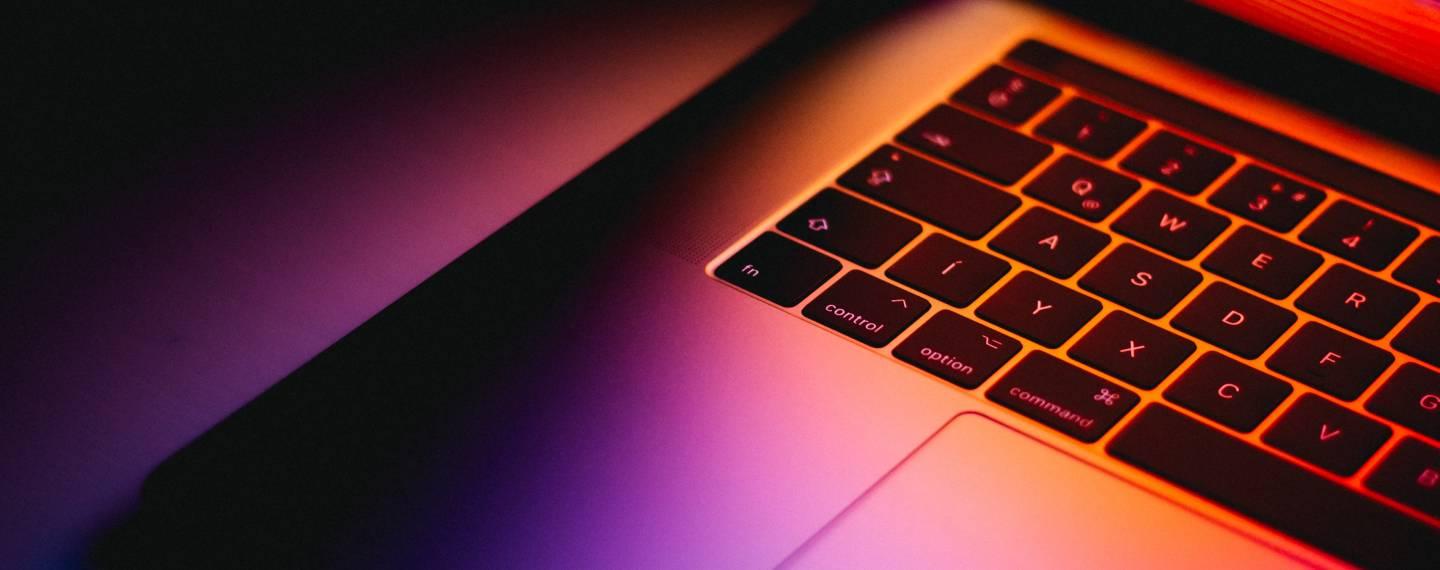 A glowing laptop computer